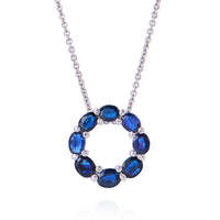 CULLY - Blue Sapphire 18ct White Gold Pendant - CIRCLE COLLECTION