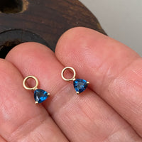 Sapphire Yellow Gold Earrings (Charm Attachment & Huggie Earring)