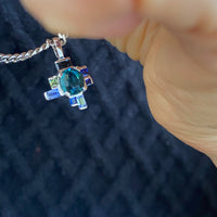 MILLIE - Tourmaline & Sapphire Geometrisch Pendant