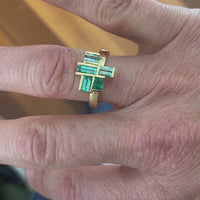 TORRI Emerald Geometrsich Ring