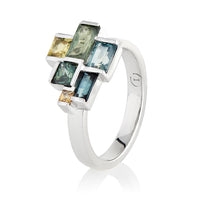 MULTI Geometrisch Green Sapphire ring