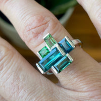 RUHE Tourmaline & Sapphire Geometrisch ring