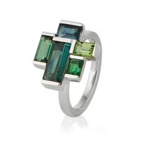 RUHE Tourmaline & Sapphire Geometrisch ring