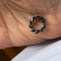 ANNY - Blue Sapphire 18ct White Gold Pendant - CIRCLE COLLECTION