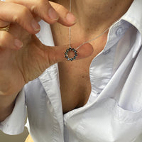 ANNY - Blue Sapphire 18ct White Gold Pendant - CIRCLE COLLECTION