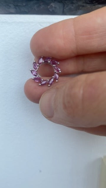 SALLY - Pink Sapphire 18ct White Gold Pendant - CIRCLE Collection