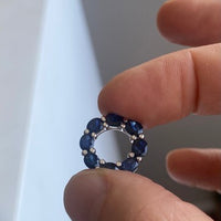 CULLY - Blue Sapphire 18ct White Gold Pendant - CIRCLE COLLECTION