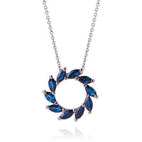 ANNY - Blue Sapphire 18ct White Gold Pendant - CIRCLE COLLECTION