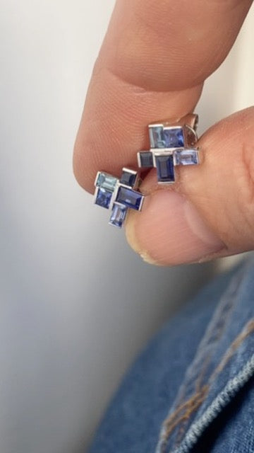 MULTISTONE Geometrisch Sapphire earrings