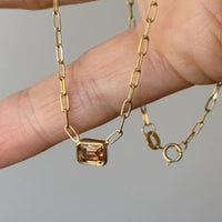 Zirla Floaty Emerald Cut Necklace