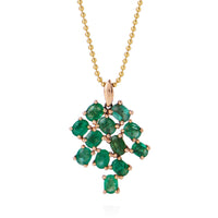 GEORGIA - Emerald Pendant 18ct Rose Gold - WATERFALL COLLECTION