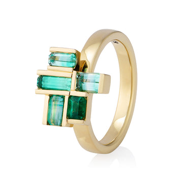 TORRI Emerald Geometrsich Ring