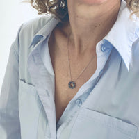 ANNY - Blue Sapphire 18ct White Gold Pendant - CIRCLE COLLECTION