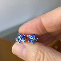 MULTISTONE Geometrisch Sapphire earrings