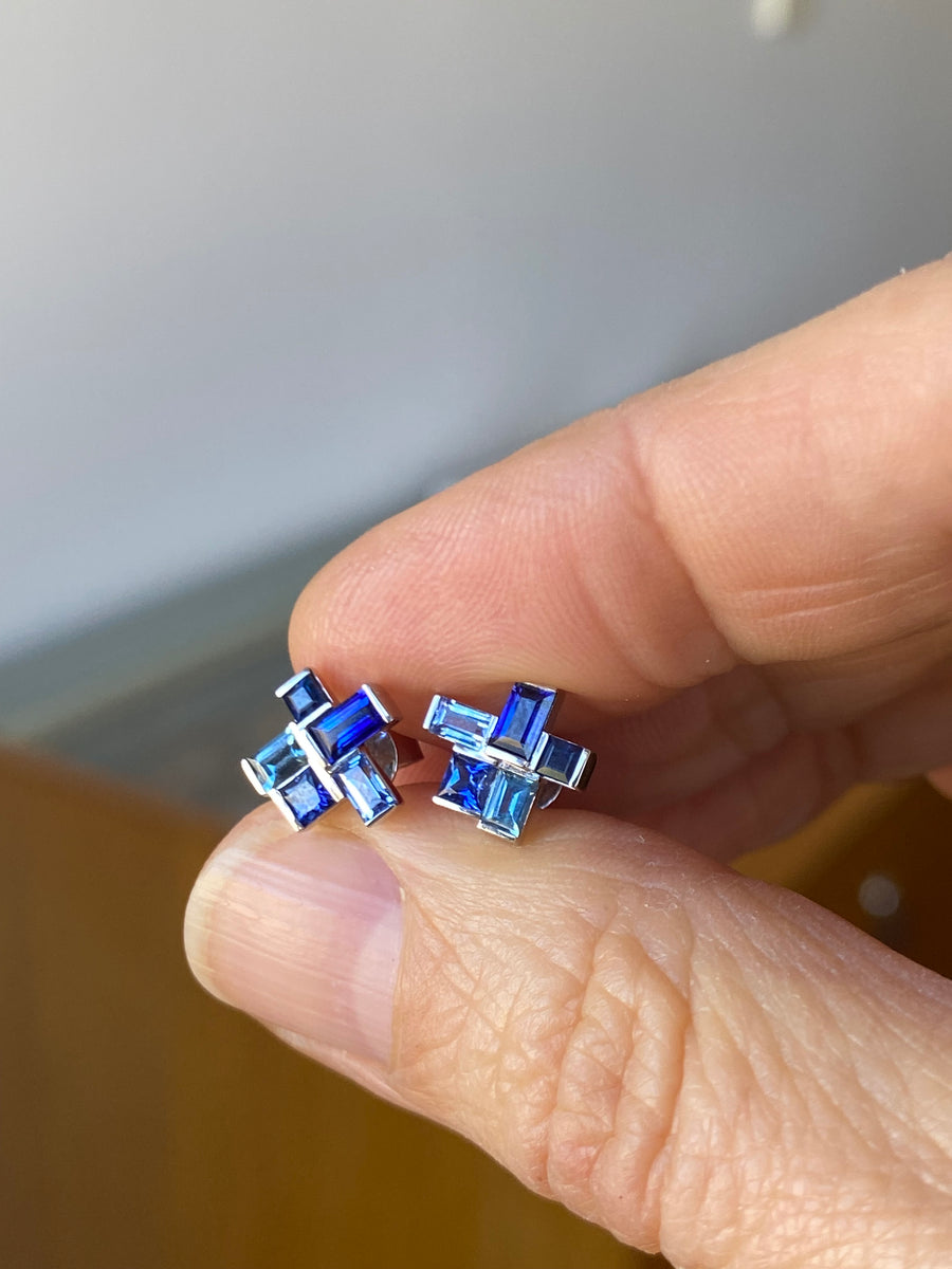 MULTISTONE Geometrisch Sapphire earrings