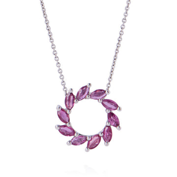 SALLY - Pink Sapphire 18ct White Gold Pendant - CIRCLE Collection