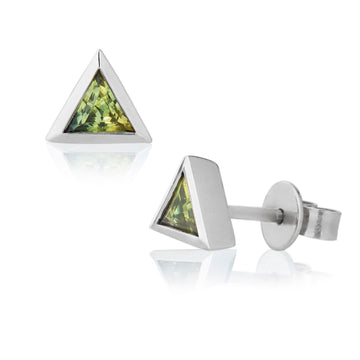 Green Sapphire Dreieck Earrings