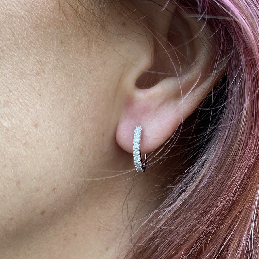 SPARKLE DAILY Diamond Huggie Earrings
