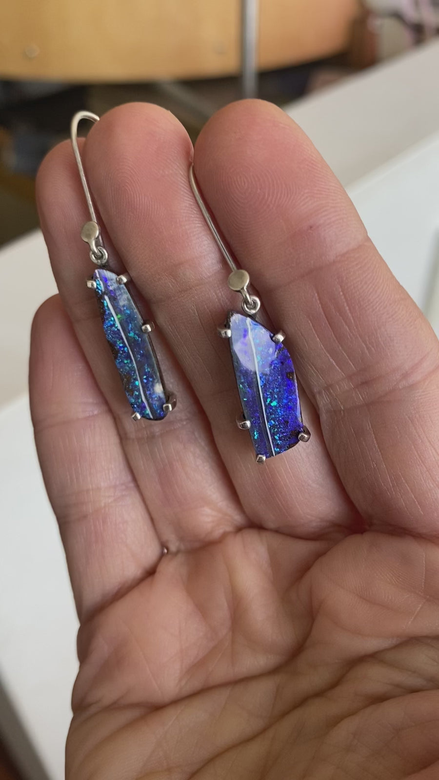 NOT SQUARE Australian Boulder Opal earrings